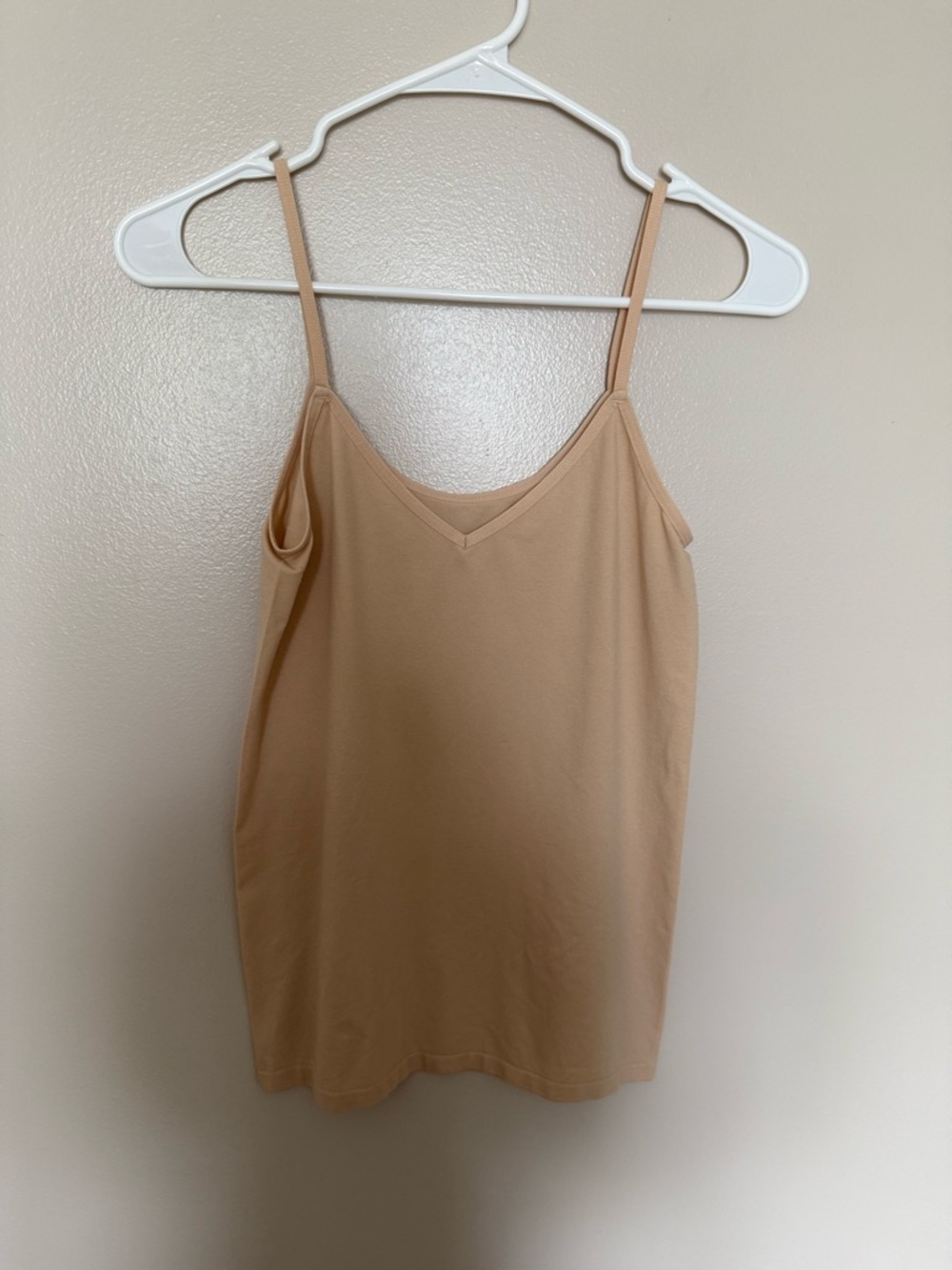 Beige V-Neck or Scoop Spaghetti Strap Tank Top